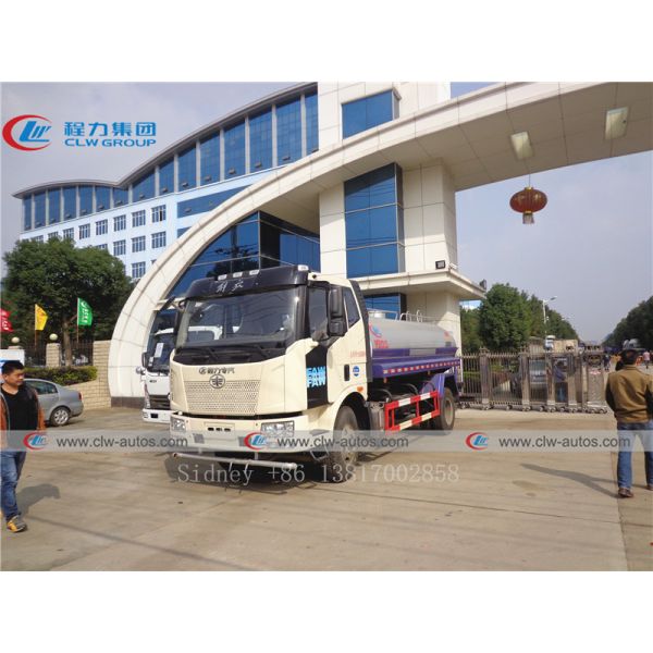 FAW 10CBM Water Bowser Truck With Q235 Carbon Steel Tank