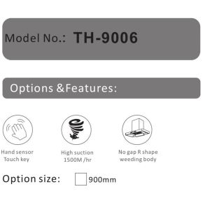 T Shape Under Cabinet Fashing Chimney Hood 1600M/hr
