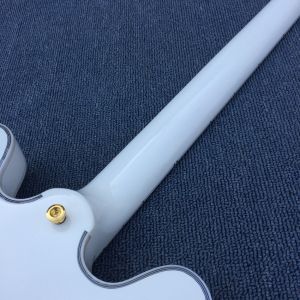 High quality hollow body jazz electric guitar,The White Guitar, the real abalone
