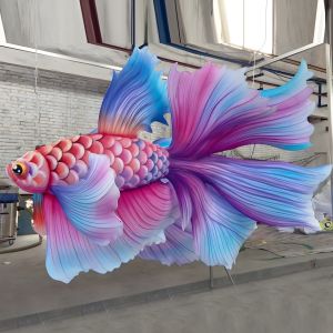 Outdoor Chinese Fish Lantern 3D Light Up Fish Sculpture Lamp