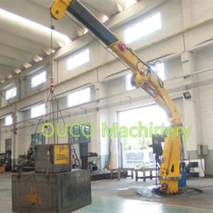 Hydraulic 6M Folding Boom 2T Offshore Marine Cranes