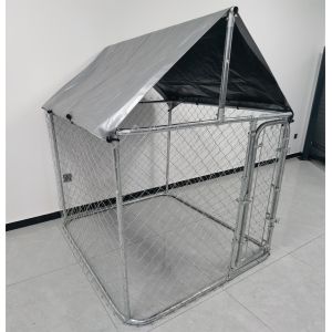 Galvanized Chain link wire mesh with waterproof canopy dog cage