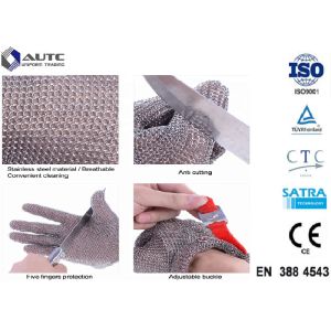 Stainless Steel PPE Safety Gloves , Protective Cutting Gloves Mesh Convenient
