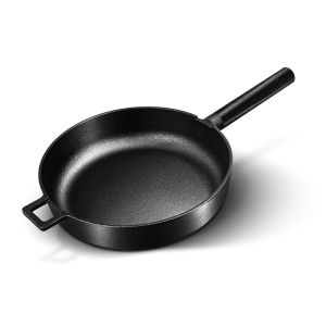 Heat Evenly Thick Bottom Non Stick Pan Cast Iron Skillet Frying Pan 6.5cm Deep