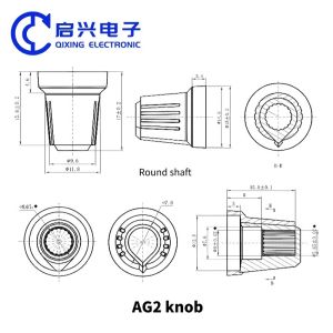AG2 Plastic Potentiometer Knob 15X17MM WH148 Knob Diameter 6mm Cap
