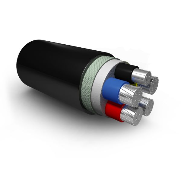 Stranded Conductor Hv Power Cable PVC Jacket 5x6mm2 Underground Electrical Wire