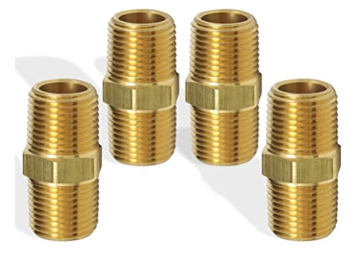 Buy NPT Male Thread Brass Straight Hex Nipple Fitting Lead Free at wholesale prices
