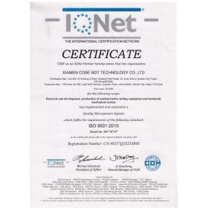 XIAMEN COBE NDT TECHNOLOGY CO.,LTD Certifications
