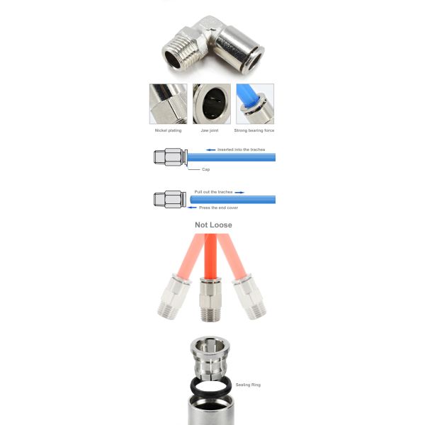 Joint Male Metal Hose Fitting Quick Connector Elbow ASTM A40345 Stainless Steel