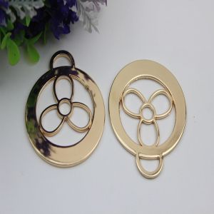 Custom Handbag Hardware 52MM Round Shape Hollow Logo Metal Tags Label With Light