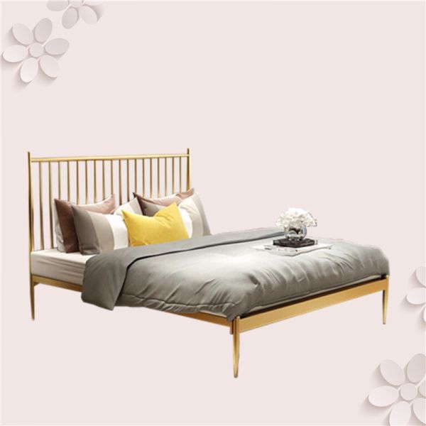 Buy OEM Modern Iron Double Bed Frame , Metal Bedstead Double Easy Clean at wholesale prices