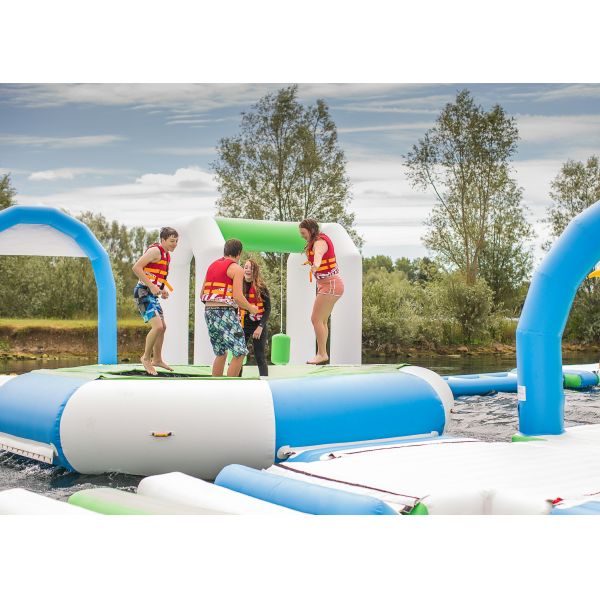 Oxford Inflatable Aqua Fun Park / Customized Inflatable Water Park Games For Lake