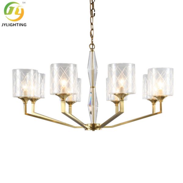 Clear Metal E14 Bulb Glass Modern Pendant Lamp For Living Room