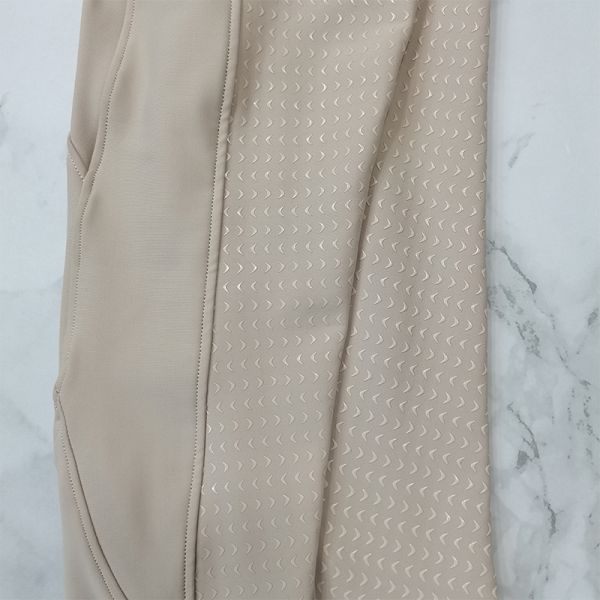 Beige Khaki Children Horse Riding Silicone Grip Full Seat Breeches With Phone Pocket