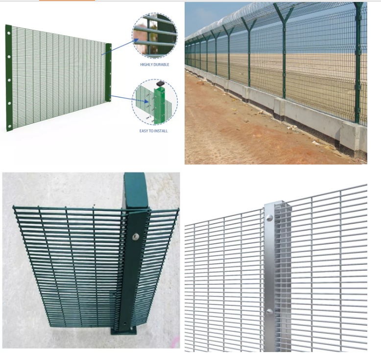 ISO9001 Powder Coated 358 Security Fence High Security 50x50mm 60x60mm