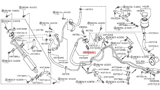 Infiniti FX35 FX45 3.5L 4.5L 49763-WL000 Power Steering Pressure Sensor