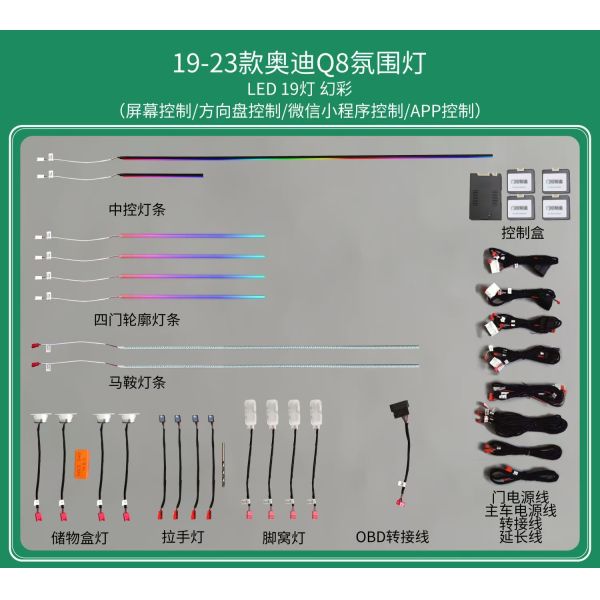 Ambient lights LED Rainbow symphony dynamic for Audi Q8 (2019-2023)