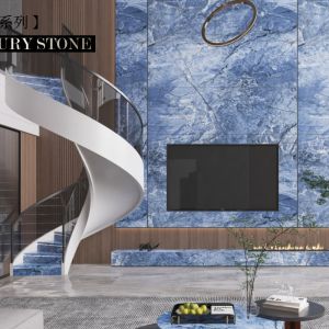 9mm Polished Blue Porcelain Floor Tile PEI 4 800x2600mm
