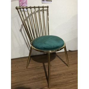 Electroplating Iron Frame 81.5cm Dark Green Dining Chairs