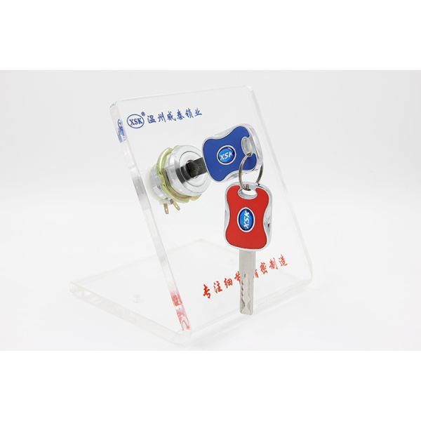 10 Pins Iron Housing Furniture Cam Lock Key Switch Nickel Finish Matching Screw