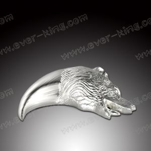 Silver Golden Collections Bear Head Zinc Alloy Medal Label