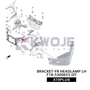 OEM F18-5300653-DY Bracket-FR Headlamp LH For Chery Jetour X70 Plus