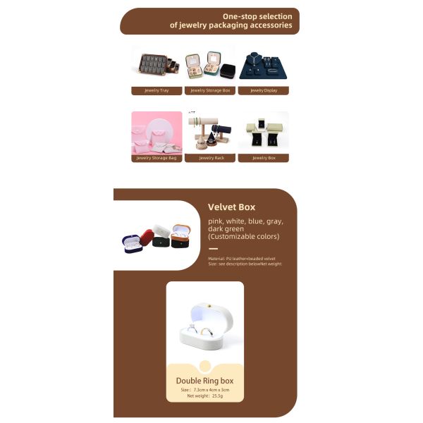 Custom Velvet Ring Box Packaging For Wedding And Engagement Jewelry