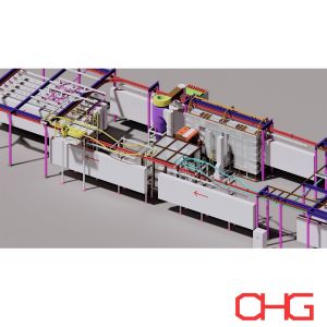 Electrostatic Automatic Powder Coating Line on Metal Substrate Hardware Spraying