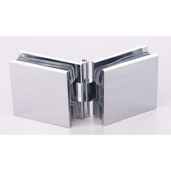Polished Finish Brass Glass to Glass Hinge for 8-12mm Glass Retail Displays