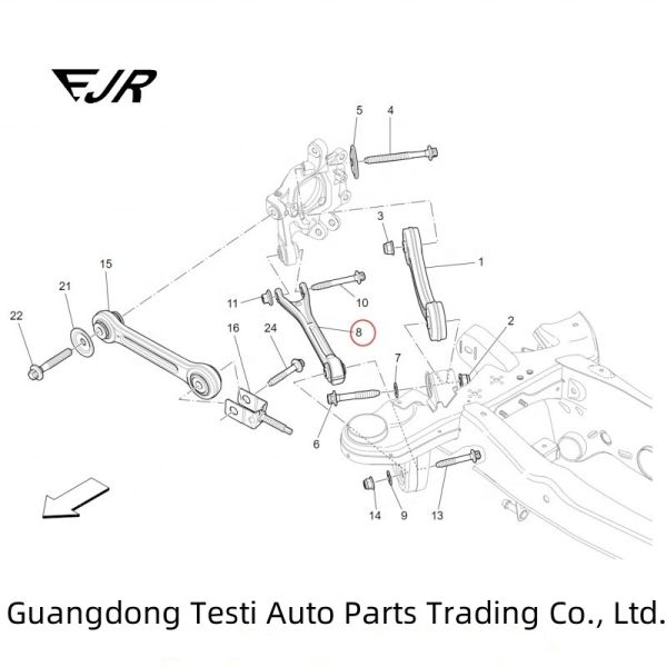 670002808 Automotive Rear Suspension Control Arm for Ghibli Levante Quattroporte 2017-2018