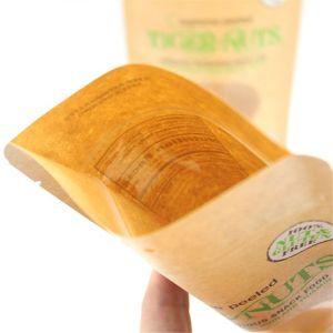 Food Grade Compostable 250g Kraft Paper Bag With Transparent Window