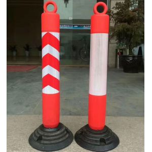 Divider High Flexible PU Warning Post Delineator Flexible Sign Posts With Rubber