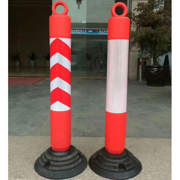 Buy Divider High Flexible PU Warning Post Delineator Flexible Sign Posts With Rubber Base at wholesale prices