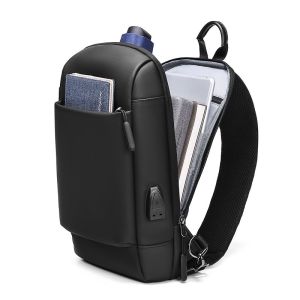 Customizable Cross Body Mens Sling Bag Multi Compartment Daily Used