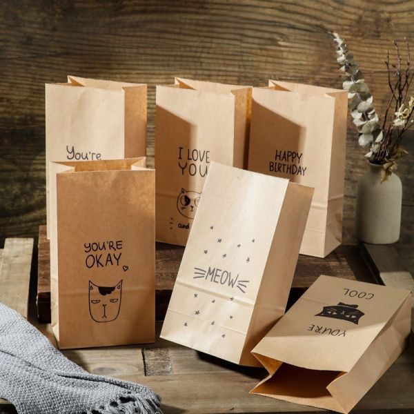 Buy Custom Printed Kraft Gift Bags Eco Friendly Packaging at wholesale prices