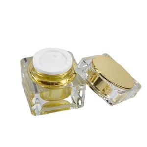 OEM/ODM Yes 30g Square Container Acrylic Cream Jar Plastic Jar for Customized