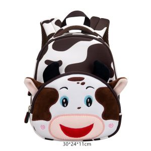 Cow Waterproof Kids Backpack Cartoon 3D Animal Kindergarten Girls Fashion