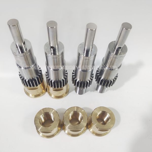 Brass Precision Plastic Mould Parts Thread Core Coarse Pitch Axles With Pitch Nuts