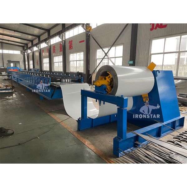 Tracking cutting trapezoidal roofing sheet roll forming machine for Saudi Arabia