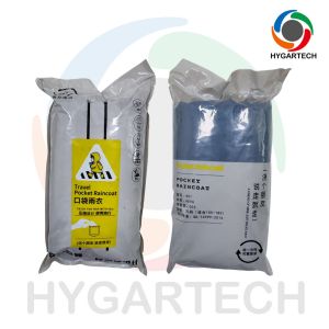 China PEVA Portable Blue Reusable Pocket Raincoat One Size Fits All on sale