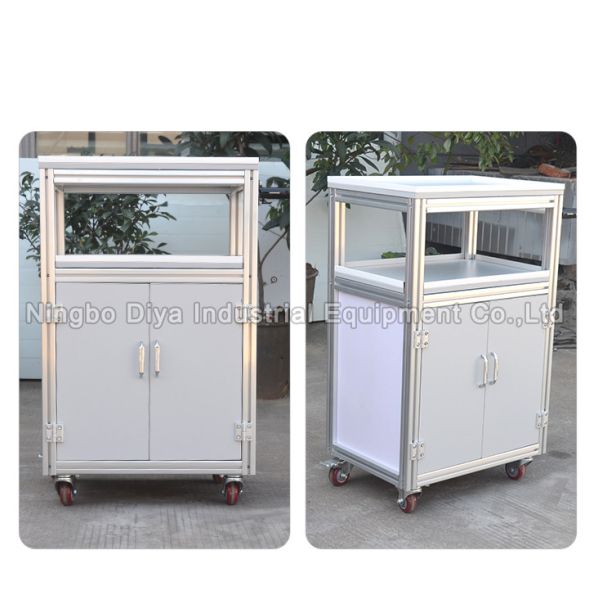 Customized Size Lean Trolley , Aluminum Frame Cart With Storage