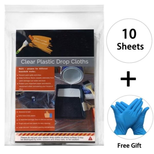 Painter Plastic Drop Cloths Sheet, Waterproof, rustproof, Anti-Dust Furniture