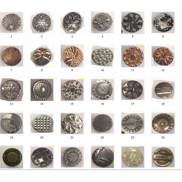wholesale Custom Logo 17MM 20MM Iron Stainless steel Brass Jeans Button Bottons