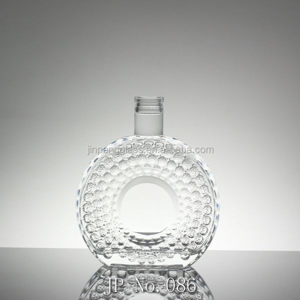 Logo Printed Glass Bottle Vodka Whisky with Screw Top and Grenade Shape