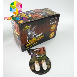 Glossy Blister Card Packaging Custom Sex Enhancement Pills Burro2 60000 Paper Card