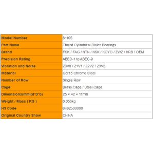 Minianture Plane Thrust Bearings Chrome Steel Carbon Steel , 81105