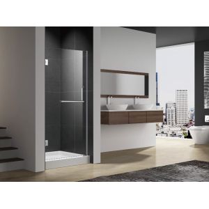 Pivot shower door with stainless steel 304 hinge and knob,3/8 inches clear tempered glass