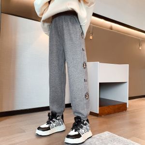 Leisure Childrens Spring Clothes Sweatpants Grey Thick Warm