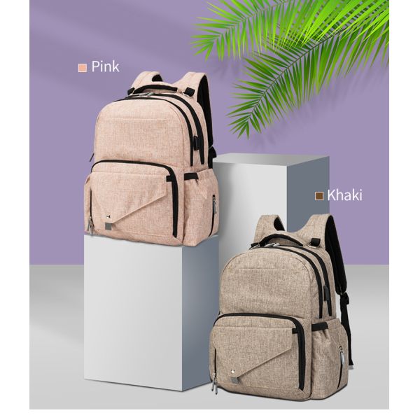 Maternity Diaper Bag Backpack With USB Interface 11.4*7.5*17.7inch