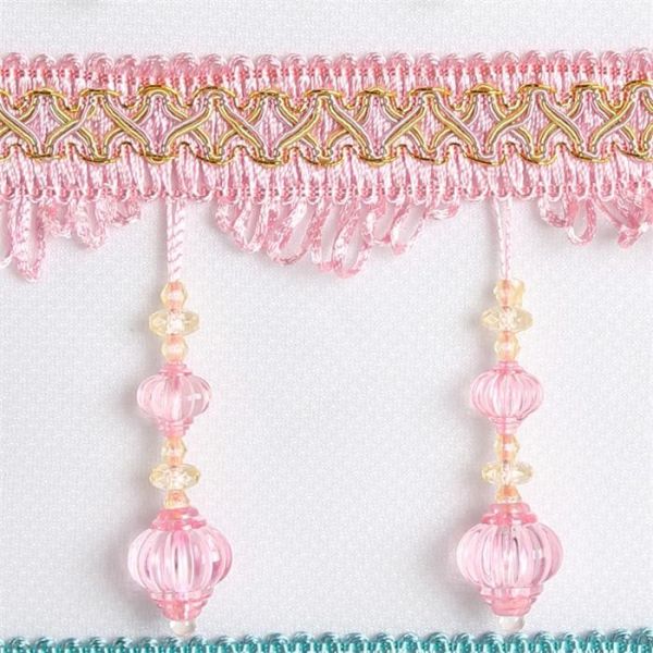 Buy Newest lantern design handmade polyester curtain lace beaded fringes tassels at wholesale prices